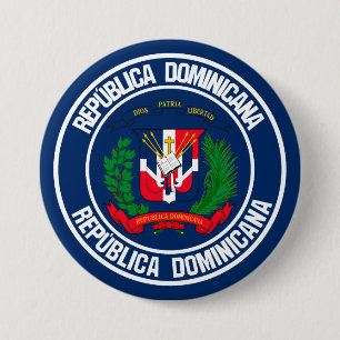 Dominikanska republiken rundar emblemen knapp