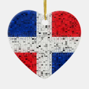 Dominikanska republiken sjunker glitterprydnaden julgransprydnad keramik