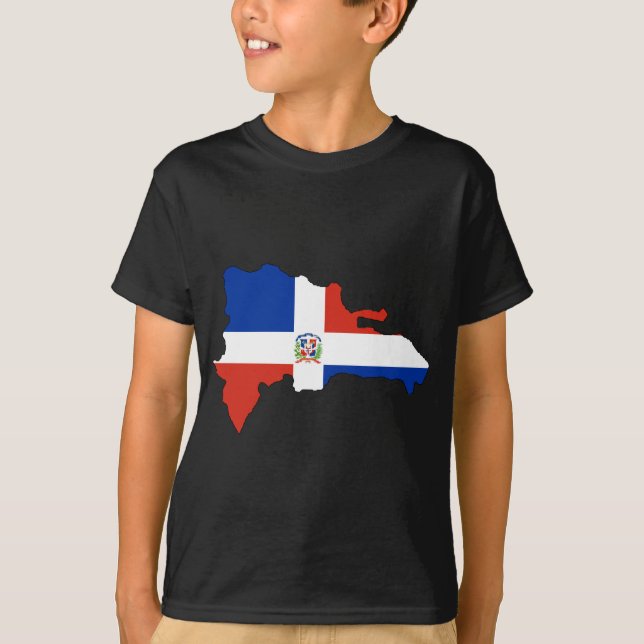 Dominikanska republiken sjunker kartan t shirt (Framsida)