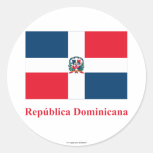 Dominikanska republiken sjunker med namn i spanjor runt klistermärke