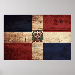 Dominikanska republiken sjunker på gammalt Wood Poster