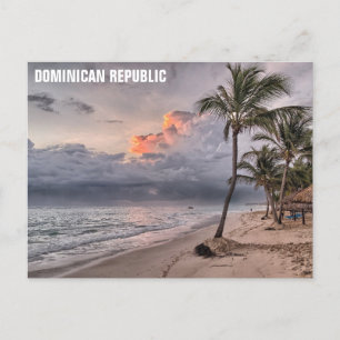 Dominikanska republiken Tropical Beach Travel Phot Vykort