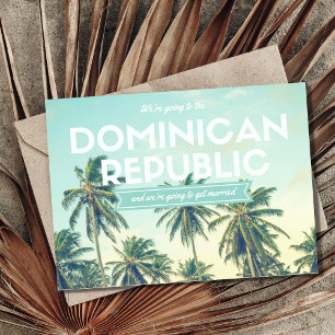 Dominikanska republiken Tropical Bröllop spara dat Meddelande Vykort