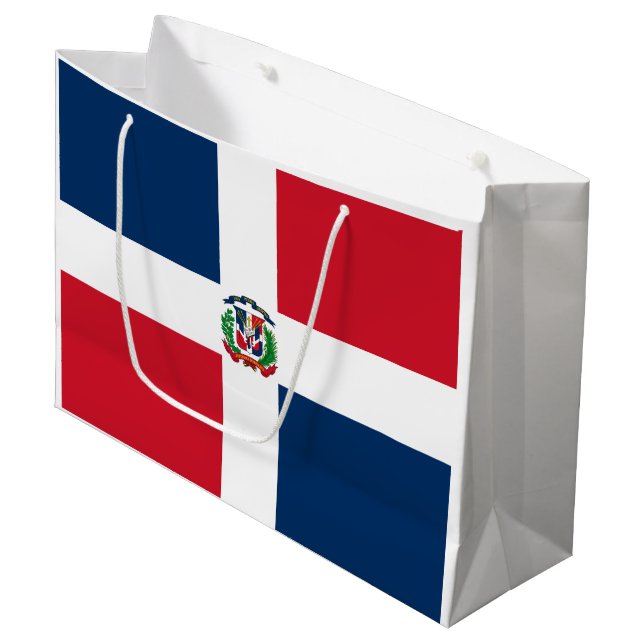 Dominikanska republikens flagga (Framsidan Vinklad)