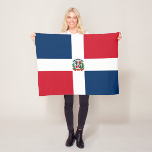 Dominikanska republikens flagga fleecefilt