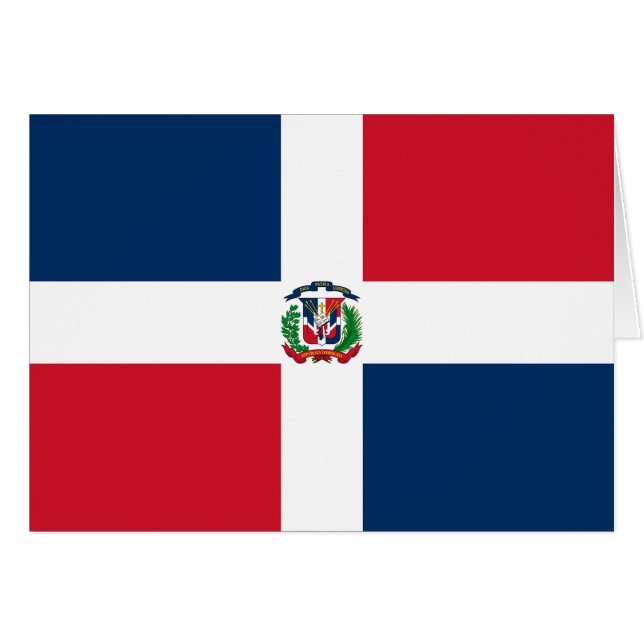 Dominikanska Republikens flagga Hälsningskort (Framsidan Horizontal)