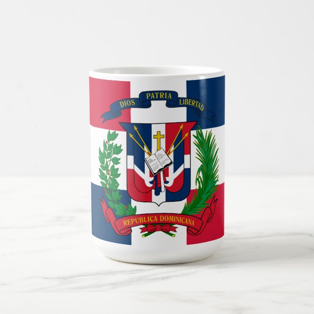 Dominikanska republikens flagga kaffemugg (Center)