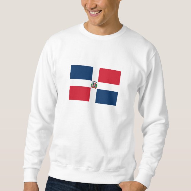 Dominikanska Republikens Flagga Lång Ärmad Tröja (Framsida)