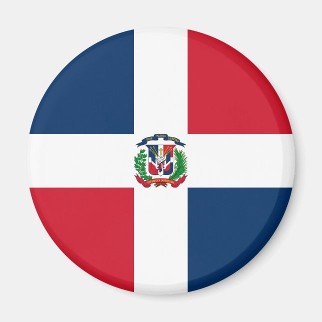 Dominikanska republikens flagga magnet (Framsidan)