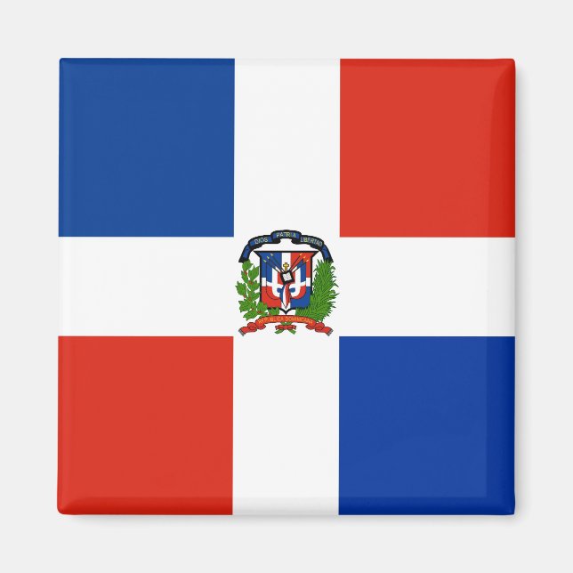 Dominikanska Republikens Flagga Magnet (Framsidan)