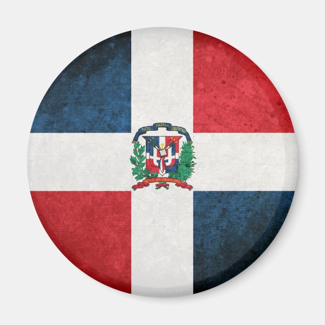 Dominikanska republikens flagga magnet (Framsidan)