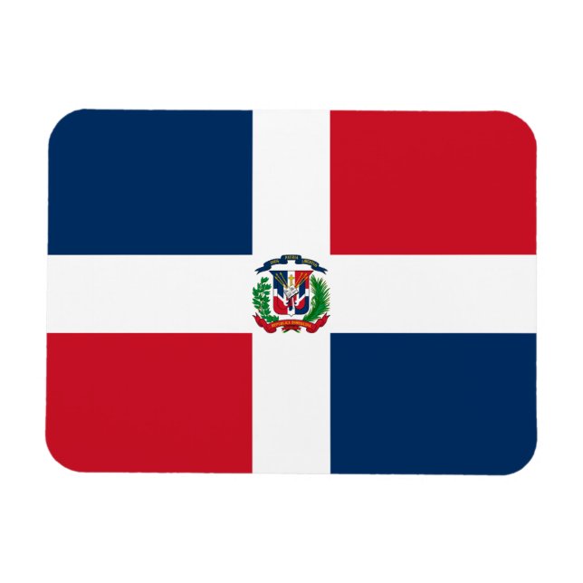 Dominikanska republikens flagga magnet (Horisontell)