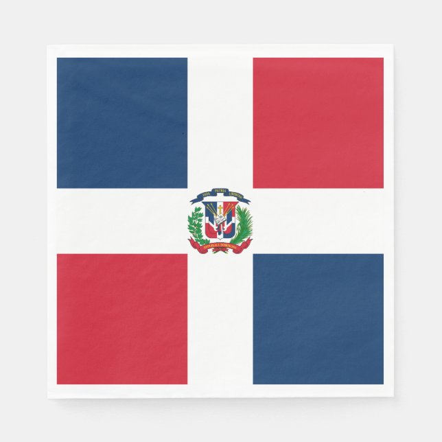 Dominikanska Republikens flagga Pappersservett (Framsidan)