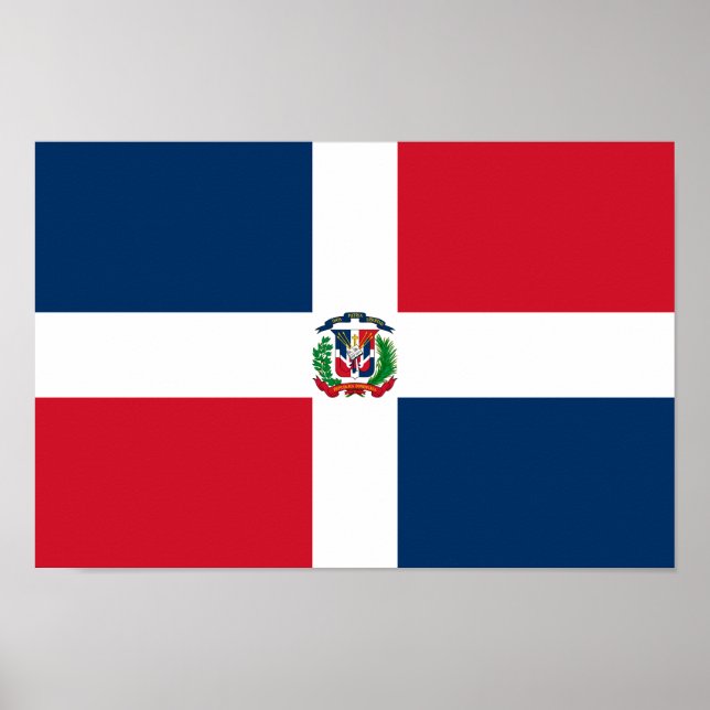 Dominikanska republikens flagga poster (Framsidan)