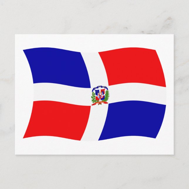 Dominikanska Republikens Flagga Postkort Vykort (Framsida)