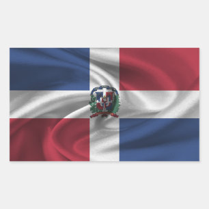 Dominikanska Republikens Flagga Rektangulärt Klistermärke