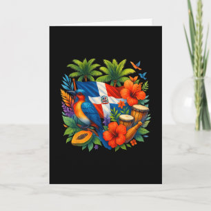 Dominikanska Republikens Flagga Semester Resor Tro Kort