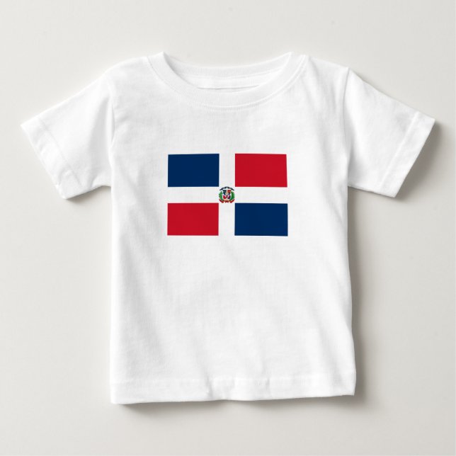 Dominikanska Republikens flagga T Shirt (Framsida)