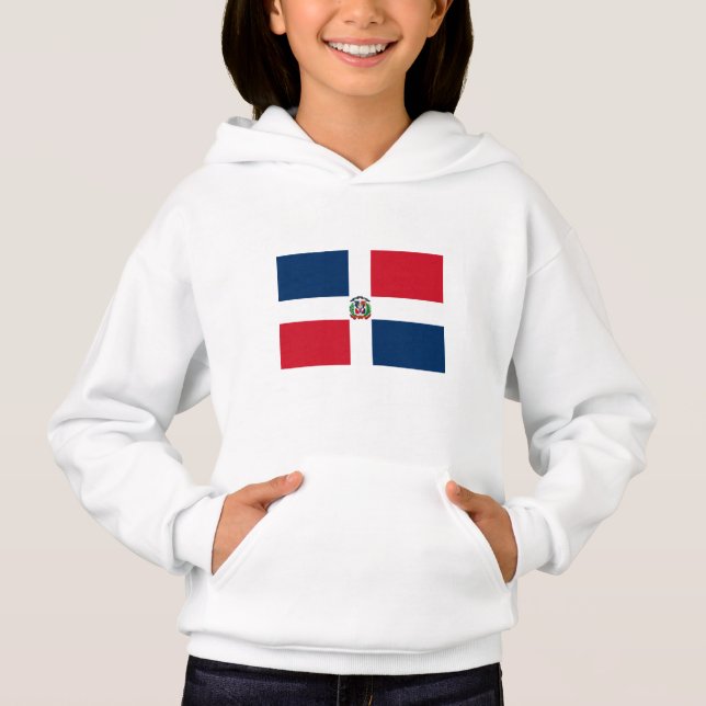 Dominikanska Republikens Flagga T Shirt (Framsida)
