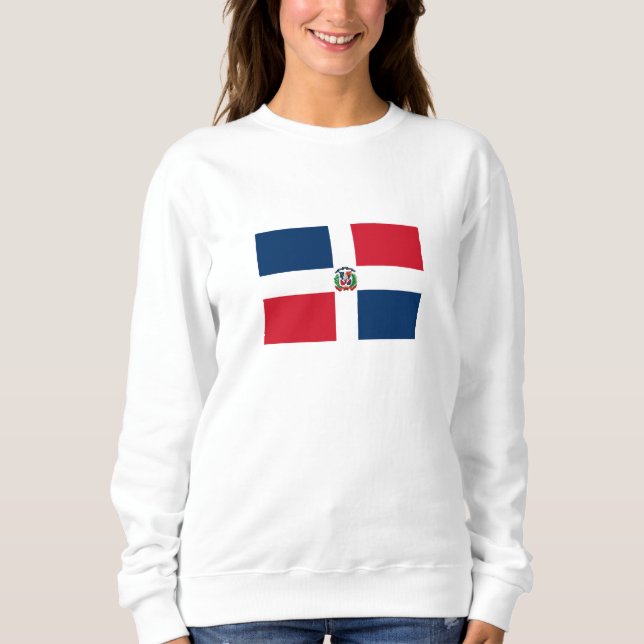 Dominikanska Republikens Flagga T Shirt (Framsida)