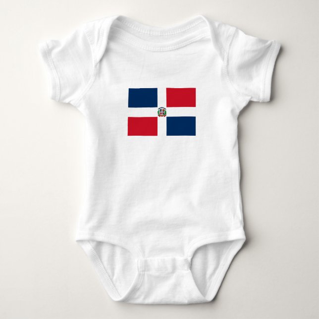 Dominikanska Republikens flagga T Shirt (Framsida)