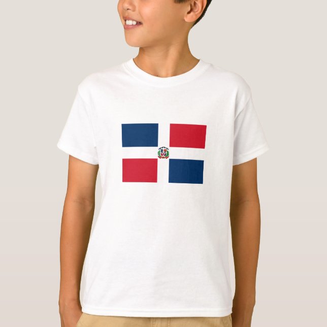 Dominikanska Republikens flagga T Shirt (Framsida)