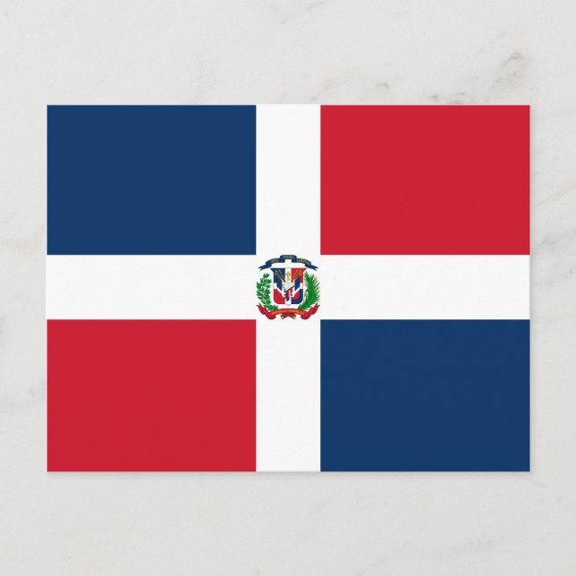 Dominikanska republikens flagga vykort (Framsida)