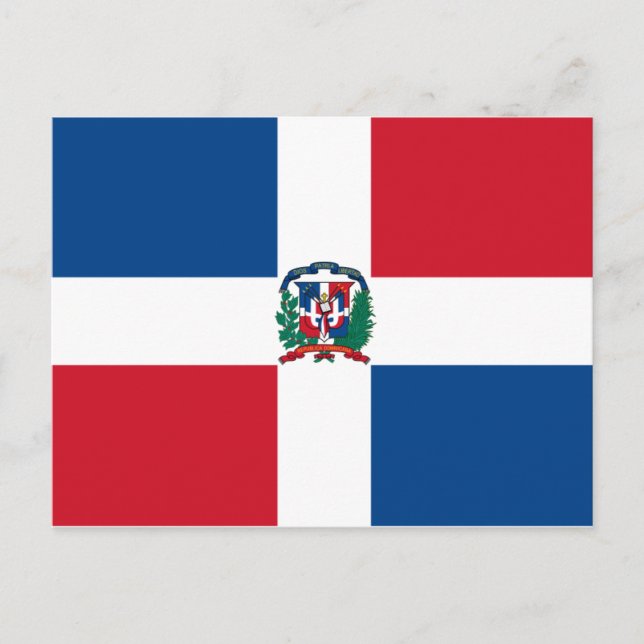 Dominikanska republikens flagga vykort (Framsida)