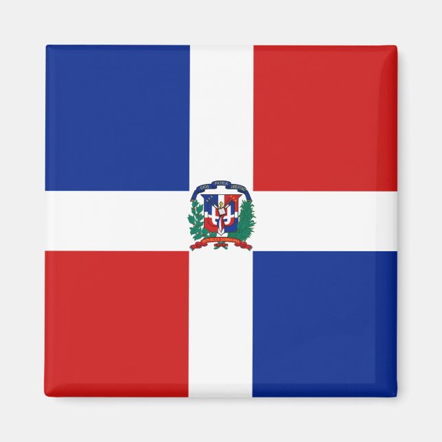 Dominikanska Republikens flaggmagnet Magnet (Framsidan)