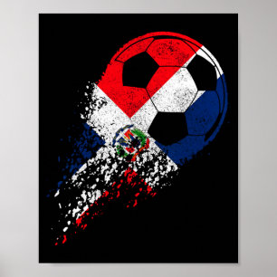 Dominikanska Republikens Fotboll Flagga Stolthet F Poster
