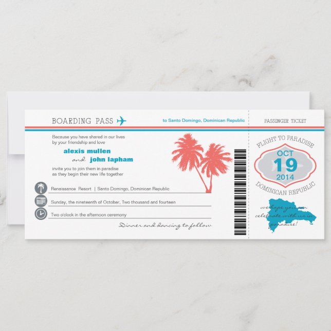 Dominikanska republikens inbjudan till ombordstign (Framsida)