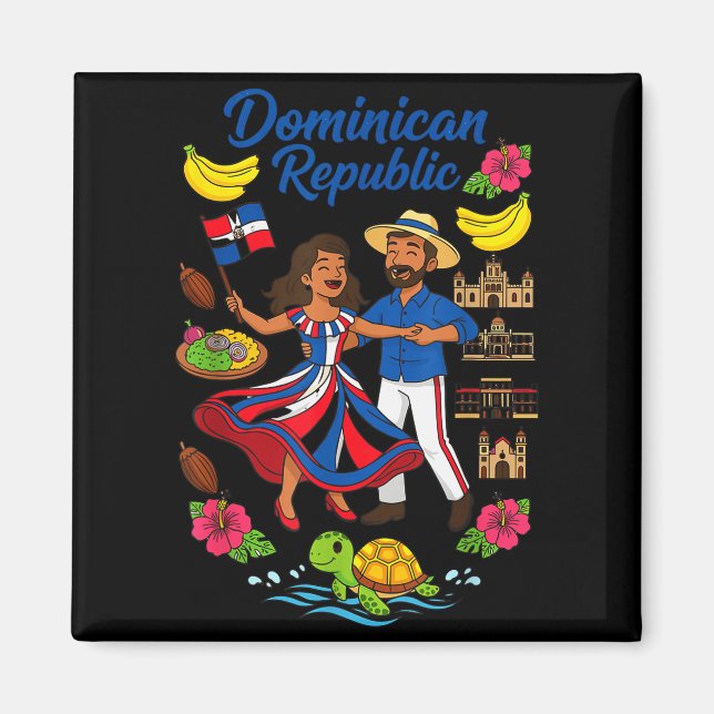 Dominikanska republikens kultur dans resor  magnet (Framsidan)