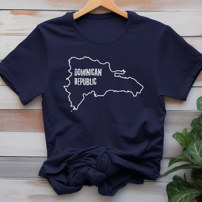 Dominikanska republikens landskartas gränsline kon t shirt (Skapare uppladdad)