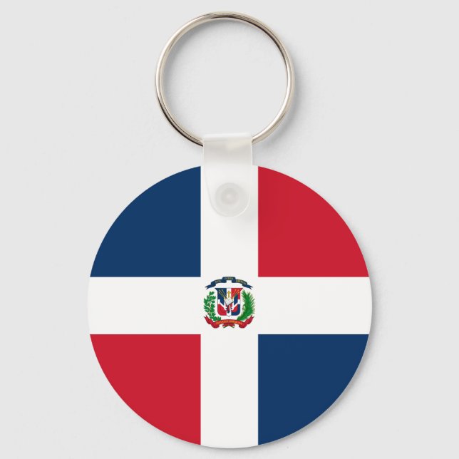 Dominikanska republikens nationella Flagga Nyckelring (Framsida)
