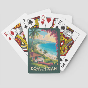 Dominikanska Republikens Strand Illustration Resa Casinokort