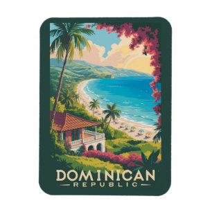 Dominikanska Republikens strandillustration reseko Magnet
