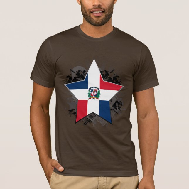 Dominikanska republikenstjärna t shirt (Framsida)