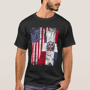 Dominikanska rötter Halamerikanska Flagga Dominika T Shirt