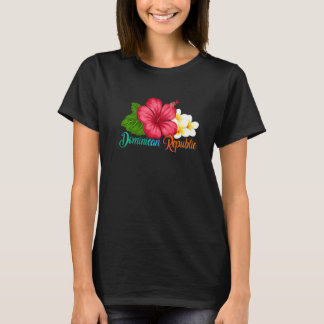 Dominikanskt vaccin Tropical Hibiscus Flower T Shirt