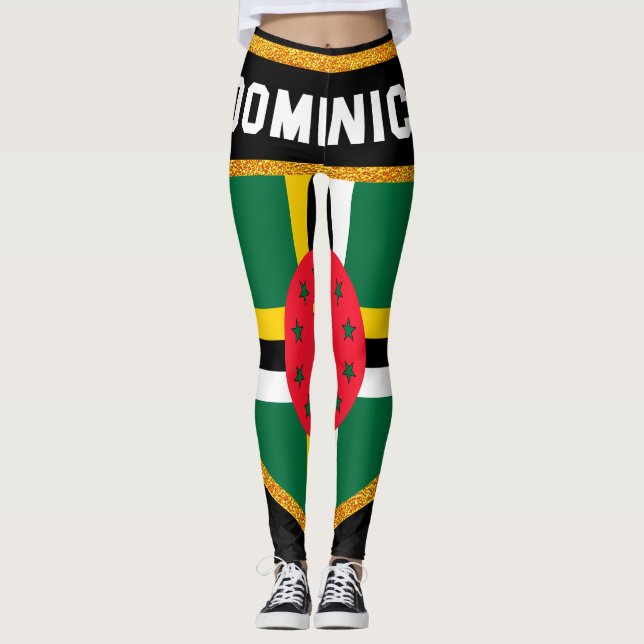 Dominikisk flagga leggings (Framsida)