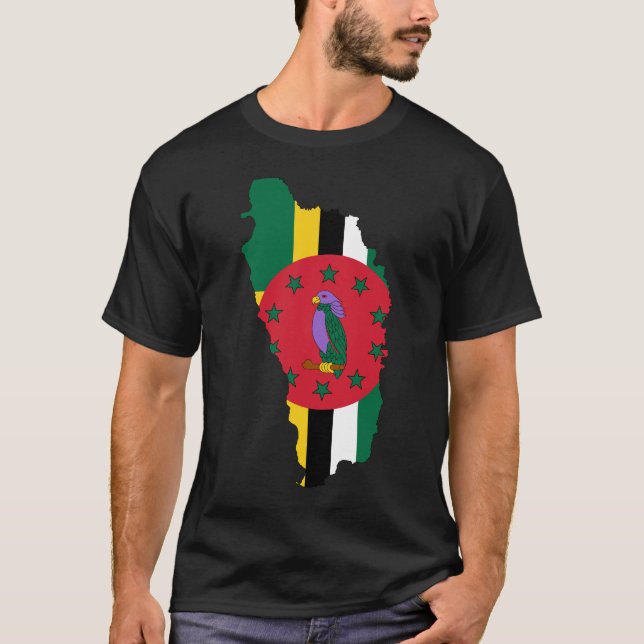 Dominikisk flaggakarta DM T-shirt (Framsida)