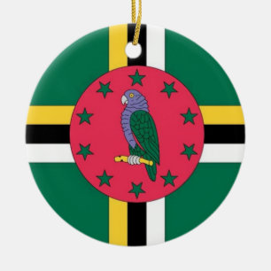 Dominikisk flaggaprydnad julgransprydnad keramik