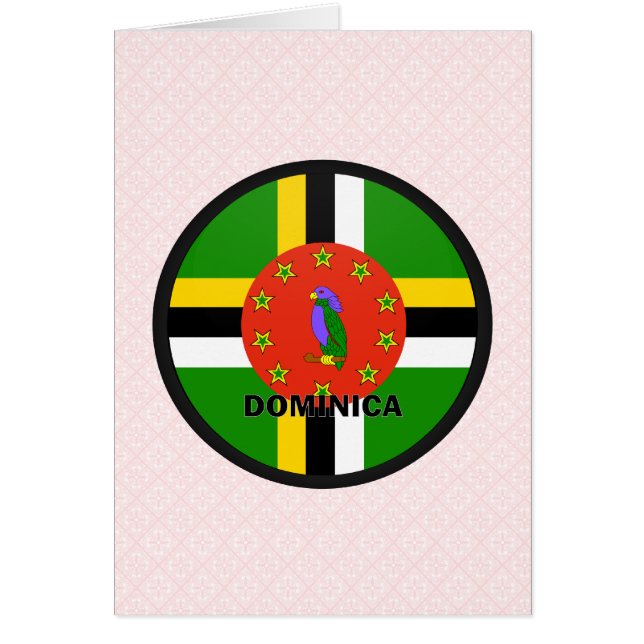Dominikisk Roundel kvalitets- flagga Hälsningskort (Framsidan)