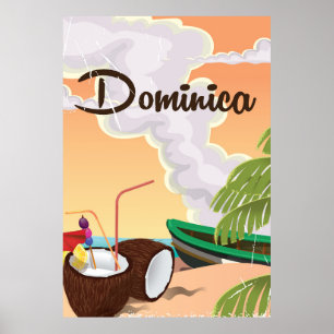 Dominikisk vintagesemesteraffisch poster