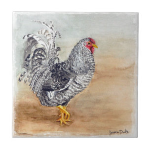 Dominique Chicken Tupp Watercolor Artwork Kakelplatta