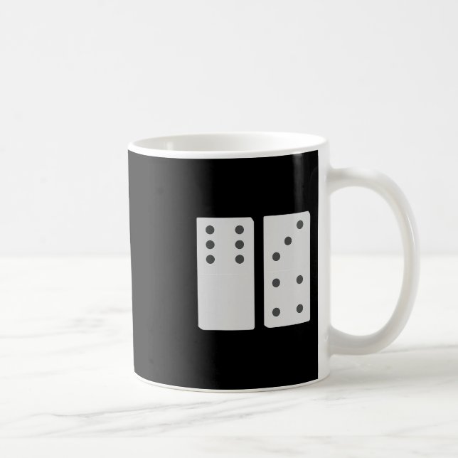 Domino 67 Matchande Grupp Rolig 6 Och 7 Nummerplat Kaffemugg (Höger)