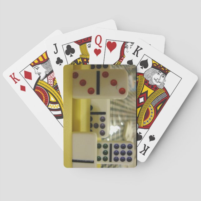 Domino belägger med tegel casinokort (Baksidan)