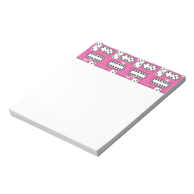 Domino Biet Dominoes Board Game Rosa Glitter Anteckningsblock (Roterad)