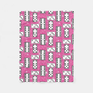 Domino Biet Dominoes Board Game Rosa Glitter Fleecefilt