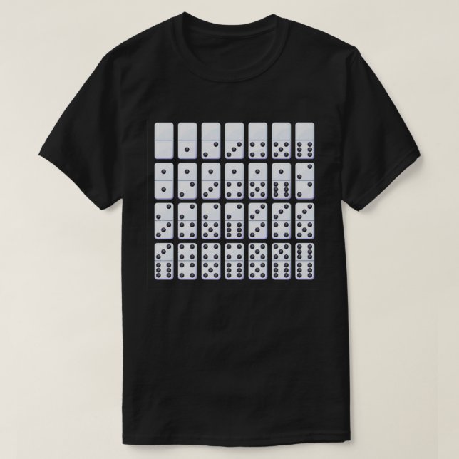 Domino Biet Fullt Set Dominoes Game Player-ram T Shirt (Design framsida)